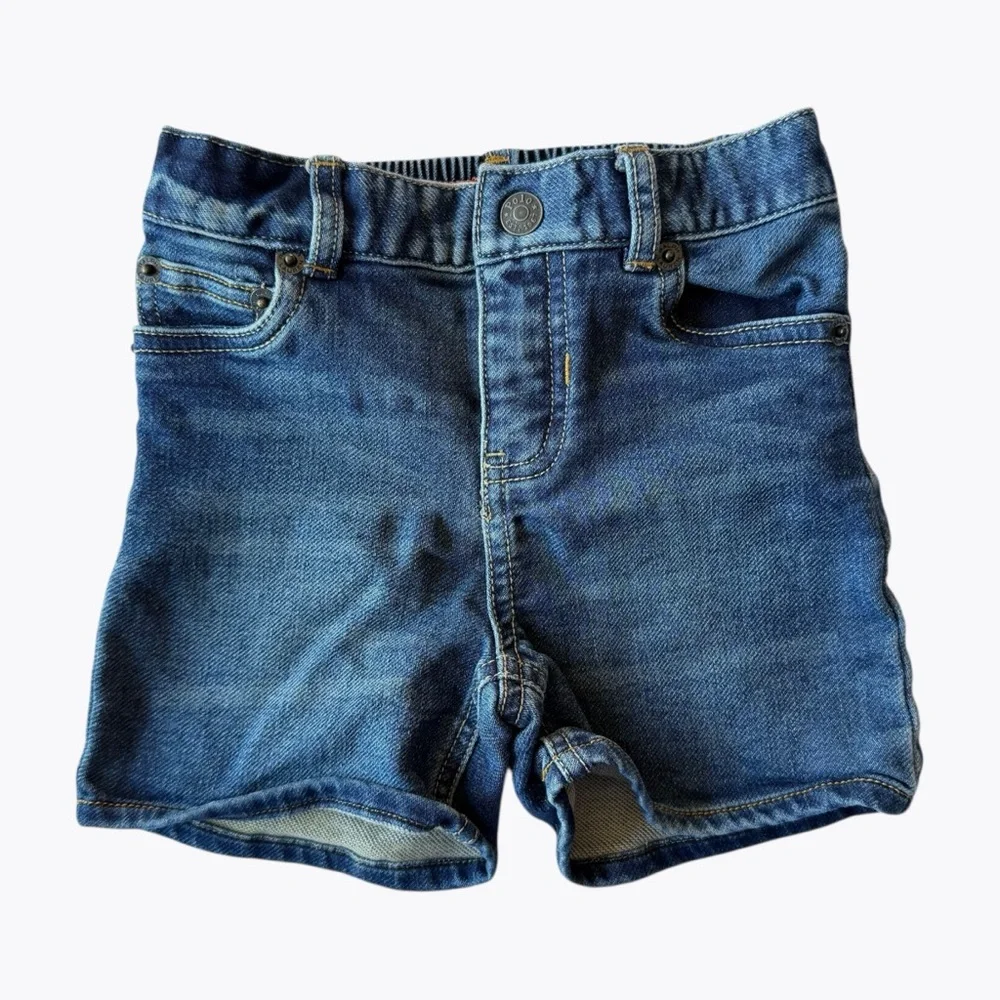 Ralph Lauren Baby Blue Denim Shorts Size 18M Preppy Classic Fit
